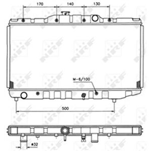 NRF 526711 Mootori radiaator sobib: TOYOTA CELICA, COROLLA, COROLLA FX 1.3/1