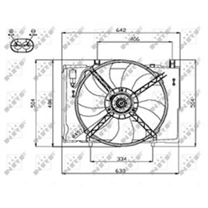 NRF 47741 - Radiator fan (with housing) fits: MERCEDES 124 (C124), C T-MODEL (S202), C (W202), CLK (A208), CLK (C208), E T-MODEL