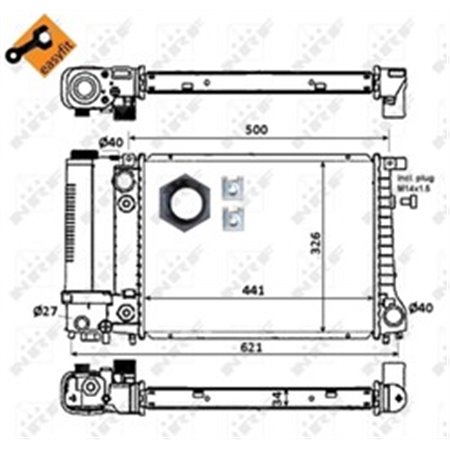 NRF 51356 - Motorkylare (med lättmonterade element) passar: BMW 3 (E30), 5 (E12), 5 (E28), 5 (E34) 1.6-2.5 03.72-07.96