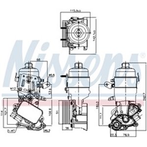 NIS 91326 Oil radiator (with oil filter housing) fits: DS DS 3, DS 4, DS 5