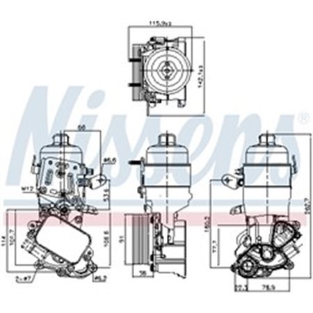 91326 Oljekylare, motorolja NISSENS