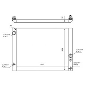 NRF 58320 Mootori radiaator (Automaatne) sobib: BMW 5 (E60), 5 (E61), 6 (E6