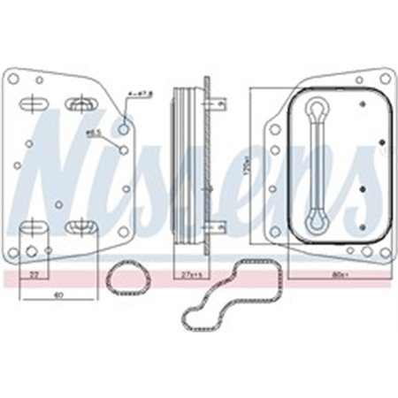 90882 Õliradiaator,mootoriõli NISSENS