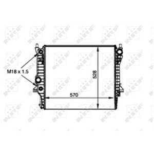 NRF 53805 Mootori radiaator sobib: JAGUAR S TYPE II, XF I, XJ 2.5 4.2 01.99