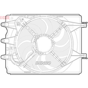 DENSO DER09068 - Radiator fan (with housing) fits: FIAT 500L 1.4 09.12-