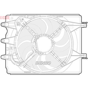 DER09068 Radiaatori ventilaator (korpusega) sobib: FIAT 500L 1.4 09.12 