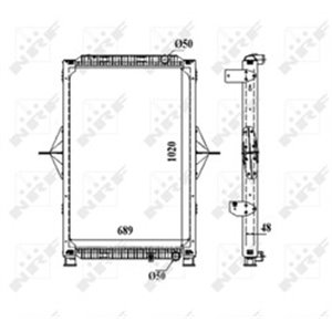 NRF 58402 Mootoriradiaator (z ramą) RVI MAGNUM DXi12 10.04 04.06