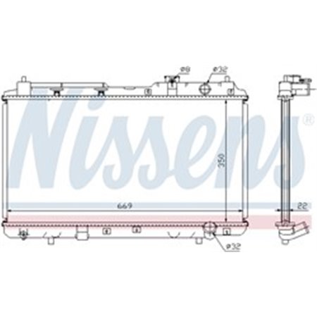 68101A Radiator, engine cooling NISSENS