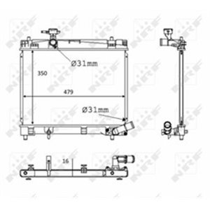 NRF 58384 Mootori radiaator (Automaatne/Manuaalne) sobib: SUBARU TREZIA TO