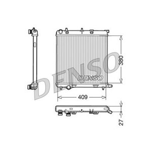 DENSO DRM21026 - Engine radiator fits: CITROEN C2, C3 I, C3 II, C3 PLURIEL; PEUGEOT 1007, 207 1.1-1.6D