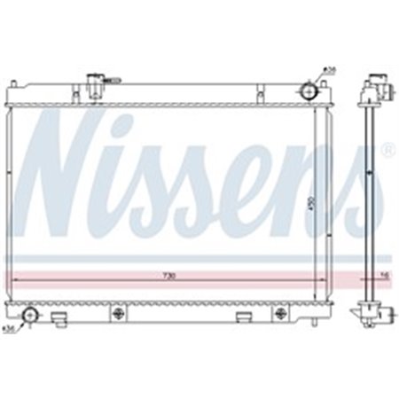 NISSENS 681214 - Engine radiator fits: INFINITI M35 3.5 01.05-
