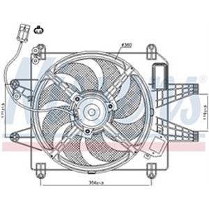 NIS 85167 radiaatori ventilaator (kpl. koos korpusega, +AC) FIAT BRAVA, BRA