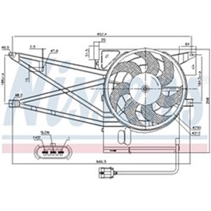 NISSENS 85017 - Radiator fan (with housing) fits: OPEL VECTRA B 1.6-2.5 09.95-07.03