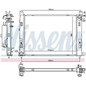 NIS 606760 Mootori radiaator (Automaatne) sobib: RENAULT CLIO IV 1.5D 11.12 