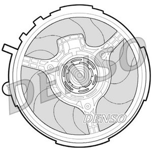DENSO DER09061 - Radiator fan (with housing) fits: FIAT STILO 1.2/1.6 10.01-08.08