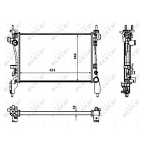 NRF 53934 Mootori radiaator sobib: CITROEN NEMO, NEMO/MINIVAN FIAT FIORINO