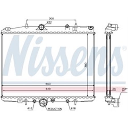 63702 Radiaator,mootorijahutus NISSENS