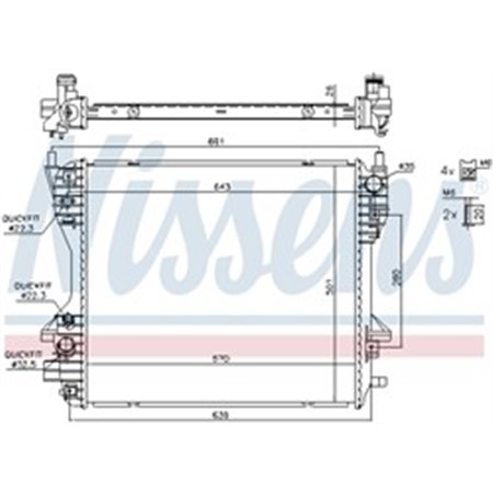 66709 Radiator, engine cooling NISSENS