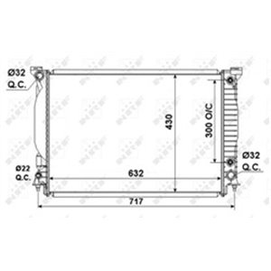 NRF 53190 Mootori radiaator (Automaatne) sobib: AUDI A4 B6, A4 B7, A6 C5 3.