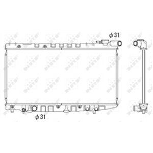 NRF 526712 Mootori radiaator sobib: TOYOTA COROLLA 1.6 05.87 10.94