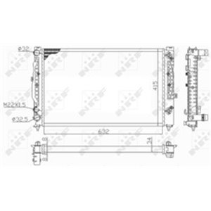 NRF 59101 Mootori radiaator (Automaatne) sobib: AUDI A4 B5, A6 C5 SKODA SU