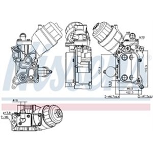 NISSENS 91355 - Oil radiator (with oil filter housing) fits: ALFA ROMEO MITO; CHEVROLET AVEO; FIAT DOBLO, DOBLO CARGO, DOBLO/MIN