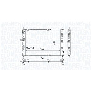 350213154300 Mootori radiaator (Manuaalne) sobib: FIAT BRAVA, BRAVO I, MAREA 1