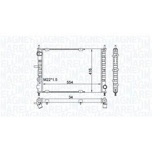 MAGNETI MARELLI 350213154300 - Engine radiator (Manual) fits: FIAT BRAVA, BRAVO I, MAREA 1.9D 12.98-12.02