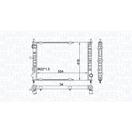 350213154300 Kylare, motorkylning MAGNETI MARELLI