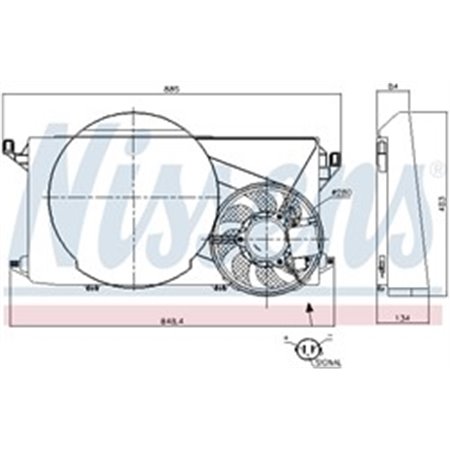 NISSENS 85825 - Radiator fan (with housing) fits: FORD TRANSIT 2.2D/2.4D 04.06-12.14