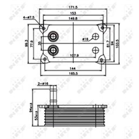 31071 Oil Cooler, engine oil NRF