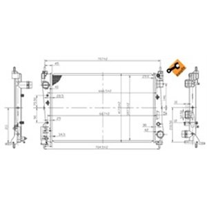 NRF 53455 Mootori radiaator (lihtsalt paigaldatav) sobib: FIAT GRANDE PUNTO