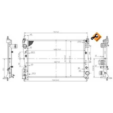 53455 Radiaator,mootorijahutus NRF