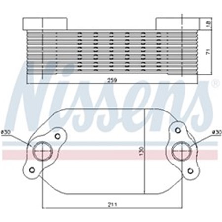 91138 Oil Cooler, engine oil NISSENS