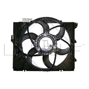 NRF 47209 - Radiator fan (with housing) fits: BMW 1 (E81), 1 (E82), 1 (E87), 1 (E88), 3 (E90), 3 (E91), 3 (E92), 3 (E93), X1 (E8