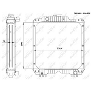 NRF 54092 - Engine radiator (with frame) fits: CASE IH 85A, 95A; NEW HOLLAND T5.95, T5.105, T5.115