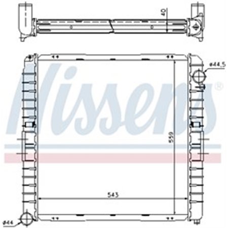 62345A Radiator, engine cooling NISSENS