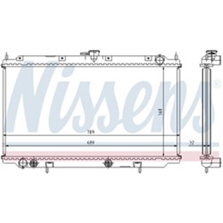 NISSENS 62924A - Engine radiator (Automatic) fits: NISSAN PRIMERA 1.6/2.0 06.96-07.02
