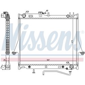 NIS 60854 Mootori radiaator sobib: ISUZU D MAX I 3.0D 05.02 06.12