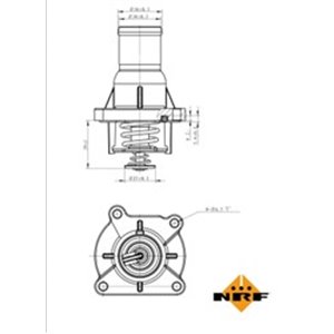 NRF 725046 Cooling system thermostat (92°C, in housing) fits: FIAT STILO OP