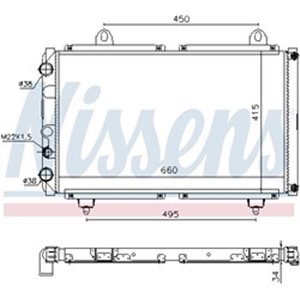 NIS 63558 Mootori radiaator sobib: CITROEN C25 FIAT DUCATO, TALENTO PEUGE