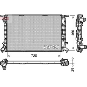 DENSO DRM02022 - Engine radiator fits: AUDI A4 ALLROAD B8, A4 B8, A5, A6 C7, Q3, Q5 1.4-2.0H 10.07-10.18