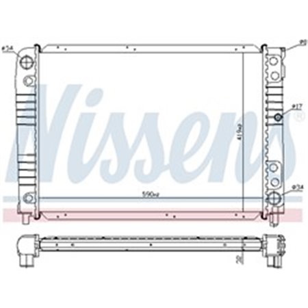 65537A Radiator, engine cooling NISSENS