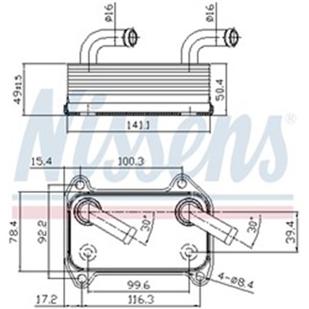 90707 Oil Cooler, engine oil NISSENS