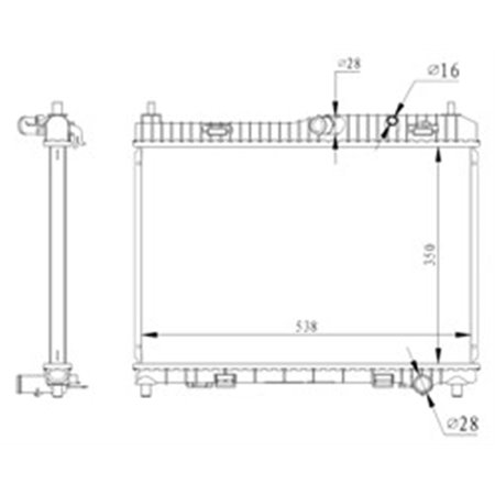 NRF 59317 Mootori radiaator sobib: FORD B MAX, FIESTA VI, KA+ III 1.2/1.6 0