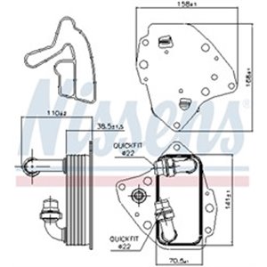 NISSENS 90996 - Oil radiator fits: ALFA ROMEO MITO; FIAT BRAVO II, DOBLO, DOBLO CARGO, GRANDE PUNTO, LINEA, PUNTO EVO; LANCIA DE