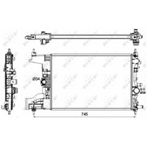 NRF 53148 - Engine radiator fits: OPEL ASTRA J, ASTRA J GTC, CASCADA 1.4/1.4LPG/1.6 12.09-