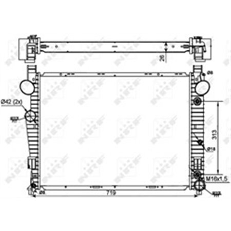 NRF 53107 - Engine radiator fits: MERCEDES S (W220) 2.8/3.2 10.98-08.05