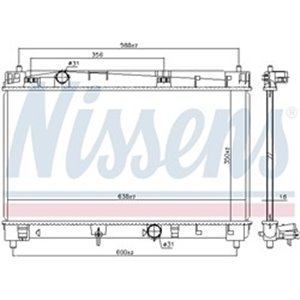 NIS 646847 Mootori radiaator sobib: TOYOTA YARIS 1.8 01.07 12.11