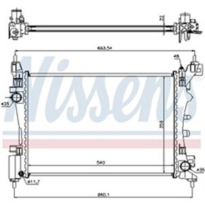 NIS 636005 Mootori radiaator sobib: CITROEN NEMO, NEMO/MINIVAN FIAT FIORINO